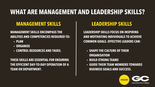 What is the difference between Management and Leadership Skills